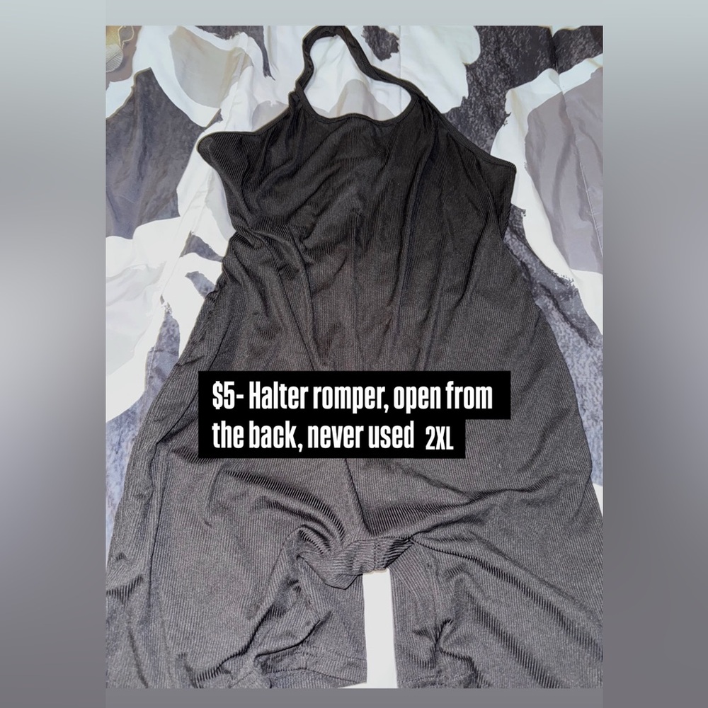 Black halter neck romper
